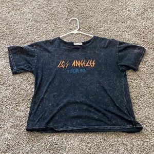PACSun rock band feel low crop tee
